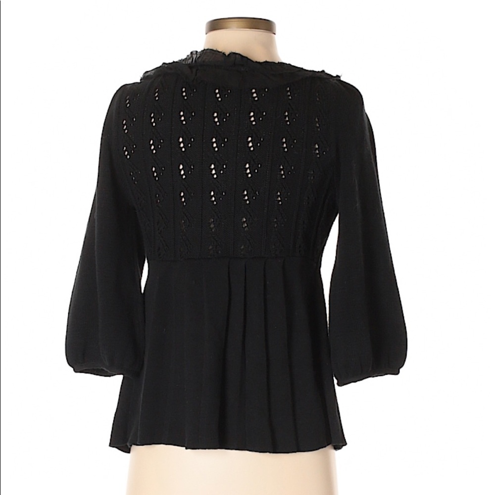 Anthropologie Knitted Knotted Black cardigan Small - Picture 2 of 2